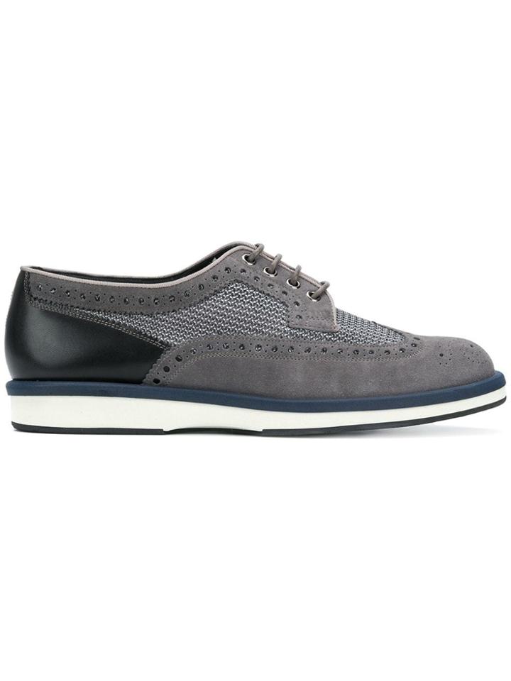 Santoni Brogue Lace-up Shoes - Grey