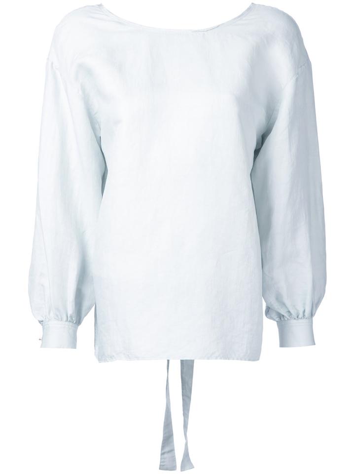 Cityshop Laced Back Blouse, Women's, Blue, Ramie/cupro