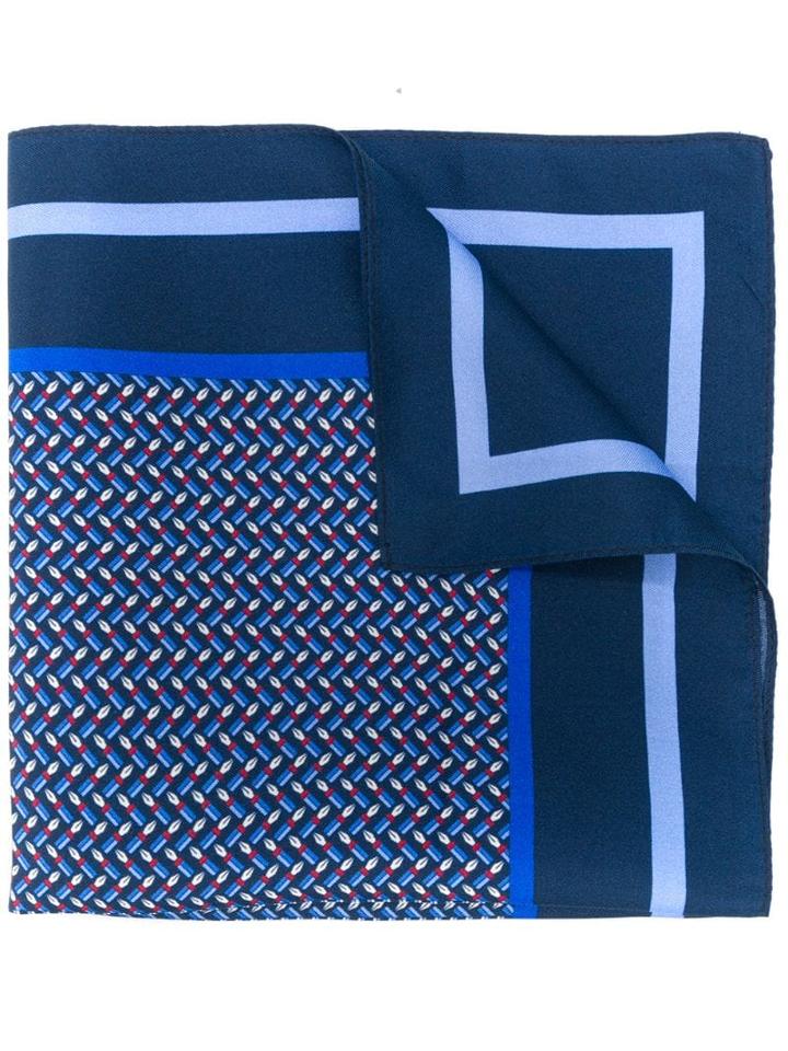 Ermenegildo Zegna Print Mix Pocket Square - Blue