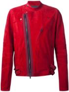 Sacai Biker Jacket, Men's, Size: 4, Red, Suede