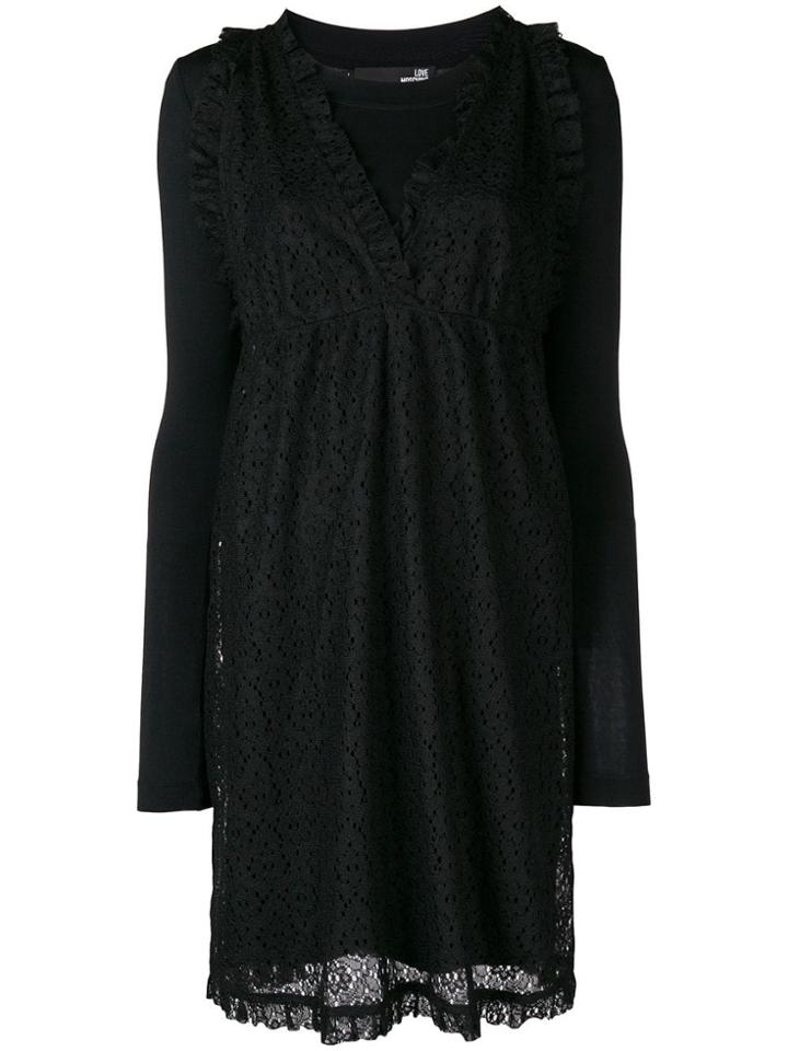 Love Moschino Layered Lace Midi Dress - Black