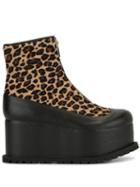 Sacai Leopard Platform Boots - Black