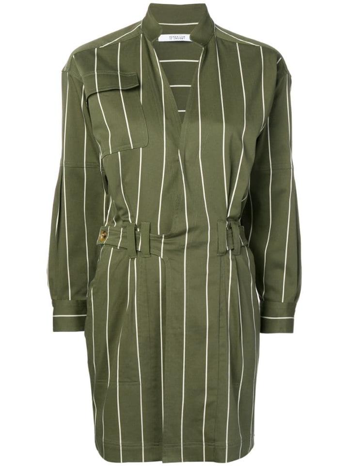 Derek Lam 10 Crosby Striped Utility Dress - Green