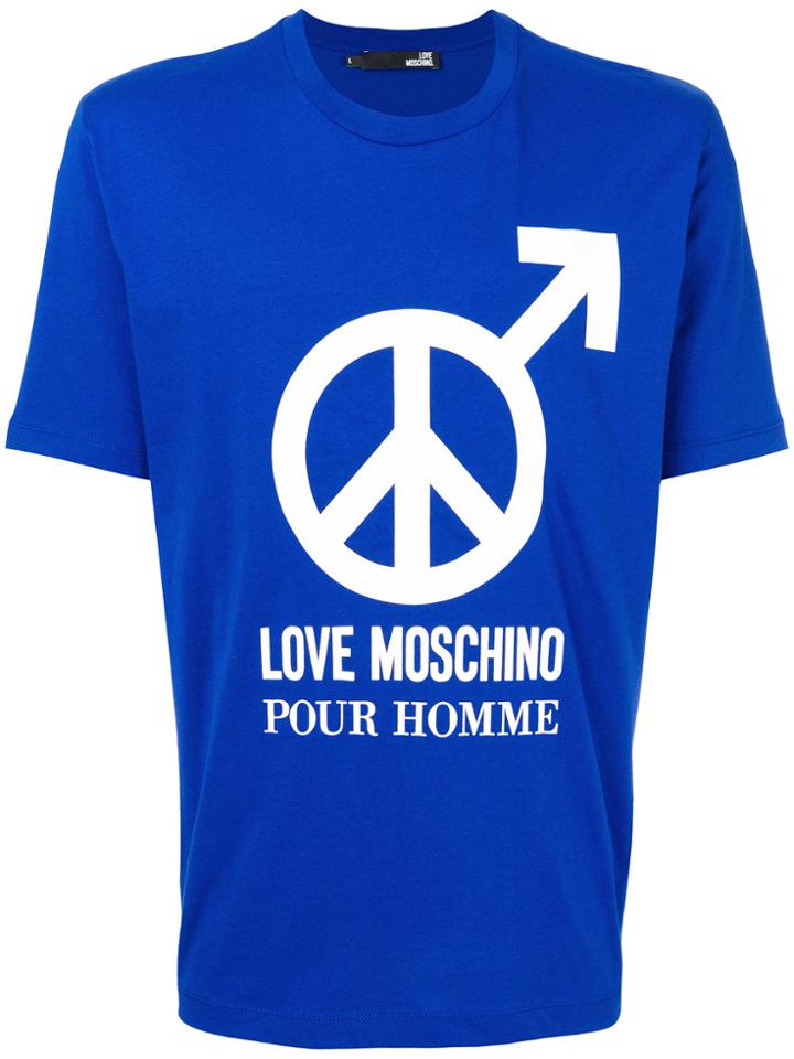 Love Moschino Pour Homme Print T-shirt - Blue