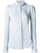 Hermès Vintage Printed Silk Shirt - Blue