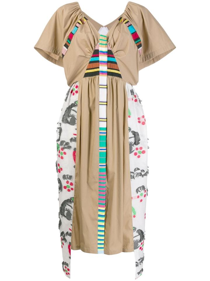 Tsumori Chisato Layered Print Dress - Neutrals