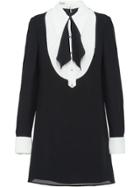 Miu Miu Georgette Mini Shirt Dress - Black