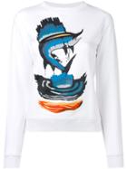 J.w.anderson Marlin Print Sweatshirt, Women's, Size: Xs, White, Cotton