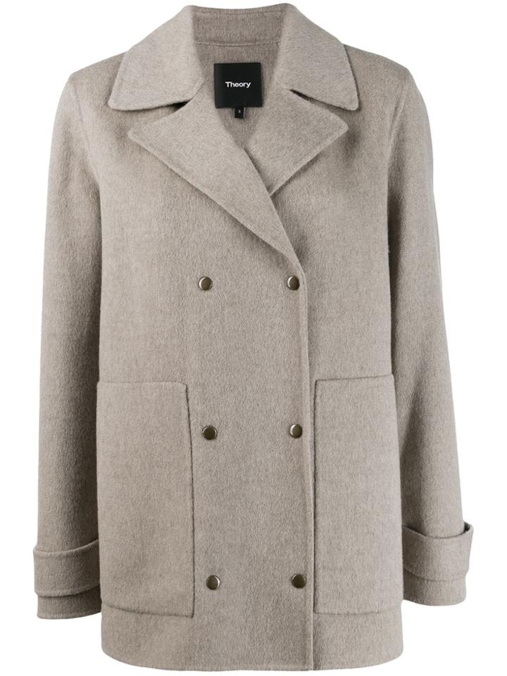 Theory Military Peacoat - Grey