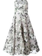 Alexander Mcqueen Floral Strapless Dress, Women's, Size: 40, Pink/purple, Silk/polyester
