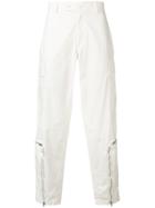 Helmut Lang Zipped Hems Trousers - White