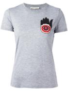 Amen Bead Embroidered T-shirt, Women's, Size: 38, Grey, Cotton/pvc