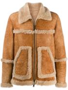 Dsquared2 Shearling Bomber Jacket - Neutrals