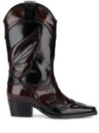 Ganni Varnished Cowboy Boots - Black