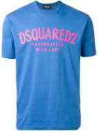 Dsquared2 Logo Print T-shirt, Men's, Size: Xl, Blue, Cotton