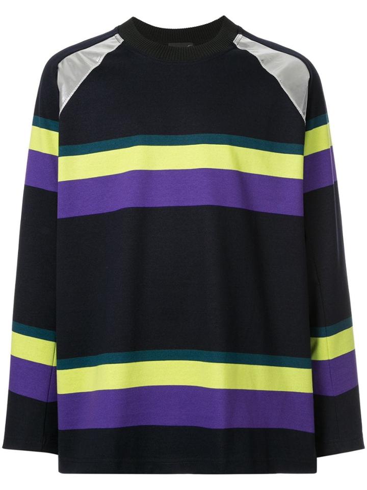 Kolor Striped Boxy-fit Sweatshirt - Blue