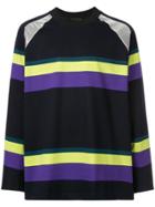 Kolor Striped Boxy-fit Sweatshirt - Blue