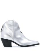 Msgm Pointed Boots - Silver
