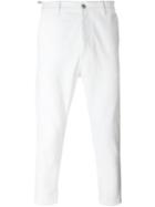 Jil Sander Cropped Baggy Trousers, Men's, Size: 33, White, Cotton