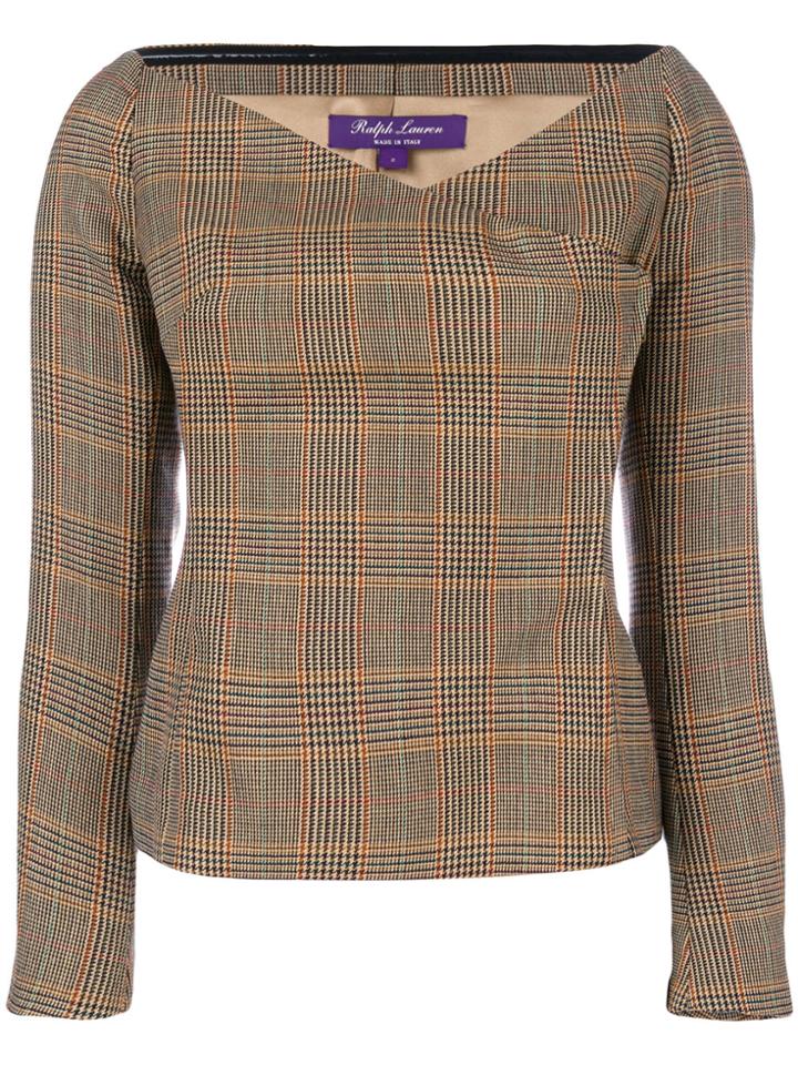 Ralph Lauren Collection Checked Blouse - Nude & Neutrals