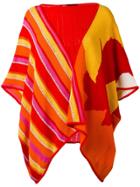 Kansai Yamamoto Vintage Striped Patterned Poncho - Multicolour