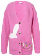 Natasha Zinko Bunny Detailed Long-line Cardigan - Pink & Purple
