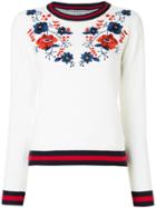 Guild Prime Floral Embroidered Sweater - White