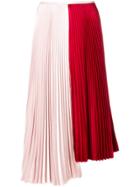 Cédric Charlier Asymmetric Pleated Skirt - Pink & Purple