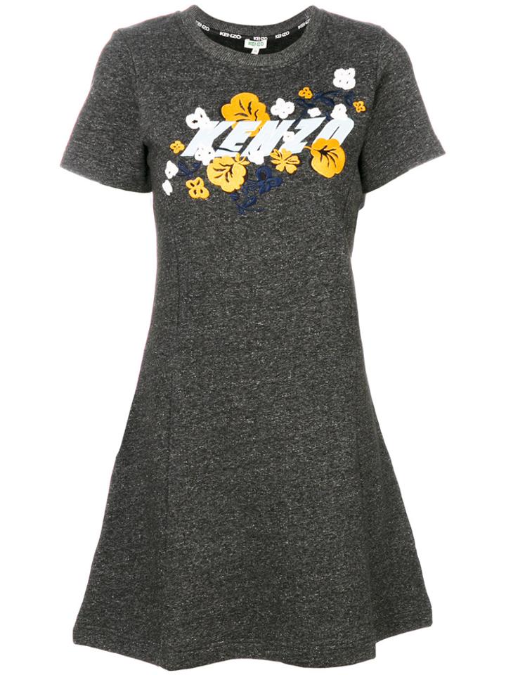 Kenzo Branded T-shirt Dress - Grey