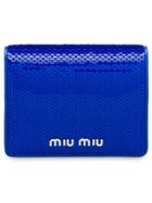 Miu Miu Sequin Embellished Wallet - Blue