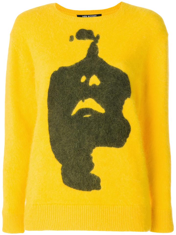 Neil Barrett Siouxsie Print Jumper - Yellow & Orange