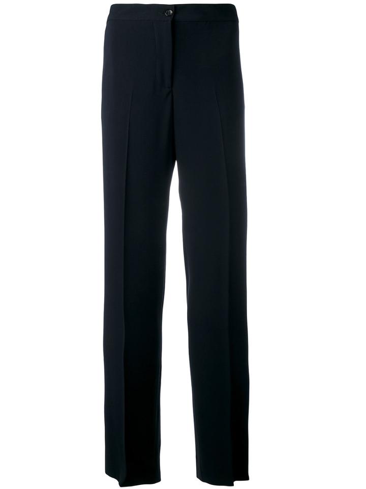 Alberto Biani Wide Leg Trousers, Women's, Size: 44, Blue, Polyester/triacetate