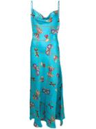 Alessandra Rich Bow Print Dress - Blue