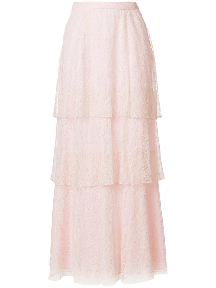 Dondup Layered Lace Skirt - Pink & Purple