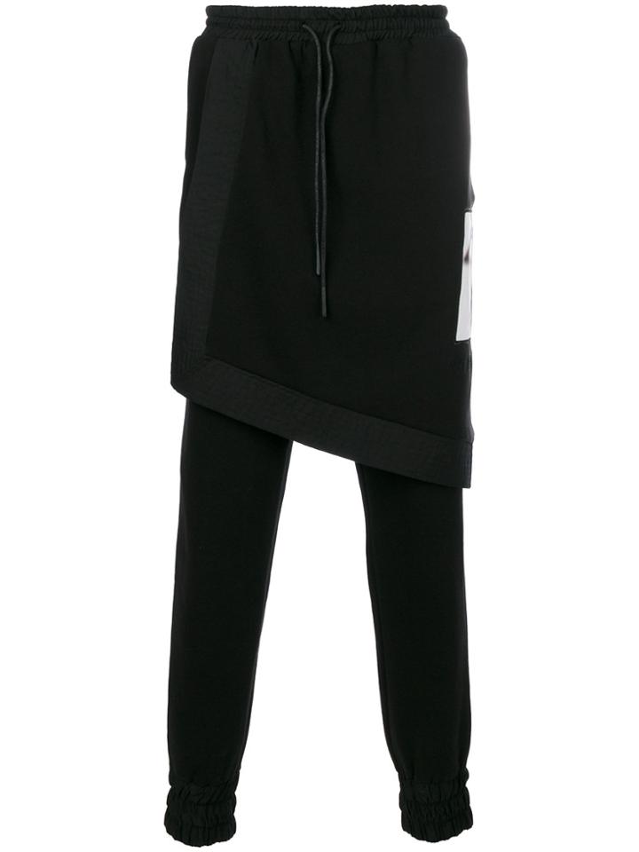 D.gnak Skirt Panel Track Pants - Black