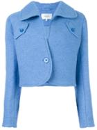 Carven Cropped Jacket, Women's, Size: 42, Blue, Polyester/acetate/viscose/virgin Wool
