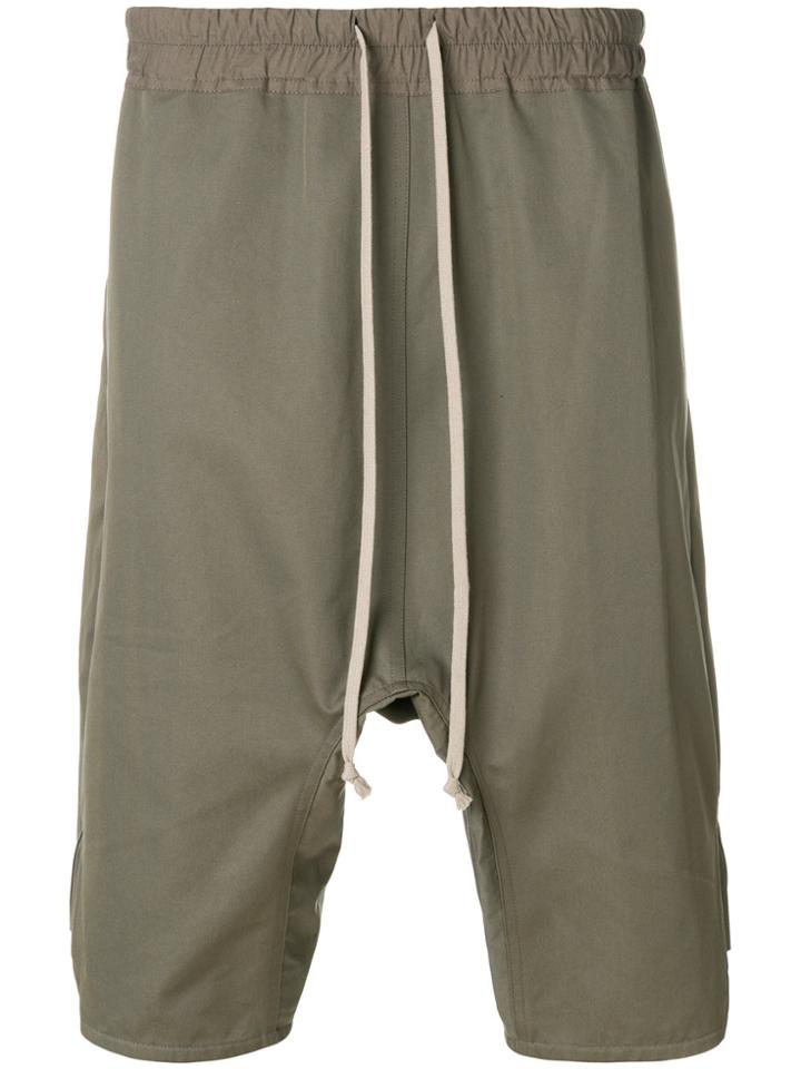 Rick Owens Drop-crotch Drawstring Shorts - Green