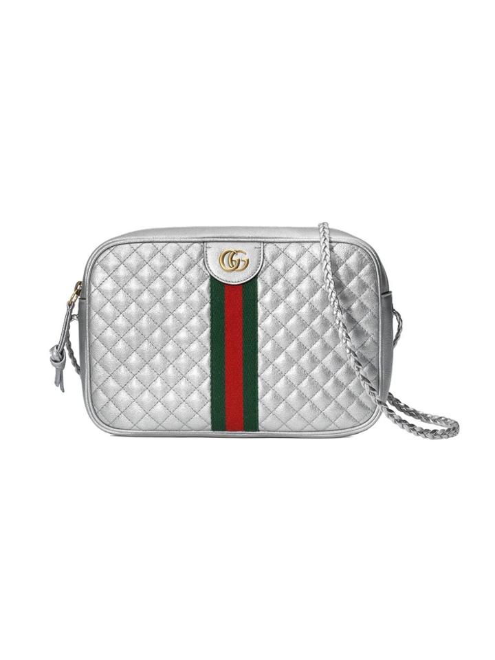 Gucci Laminated Leather Small Shoulder Bag - Metallic