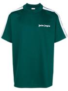 Palm Angels Logo Shoulder Stripe T-shirt - Green
