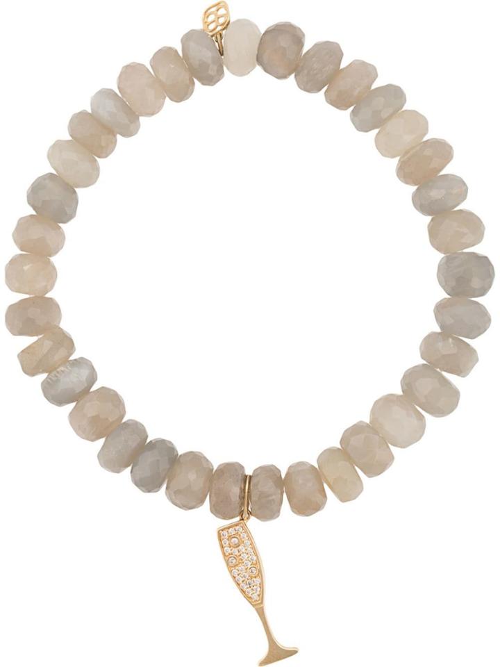 Sydney Evan 14kt Gold Diamond Champagne Glass Moonstone Beaded