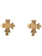 Chanel Vintage Clip On Cross Earrings