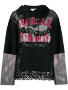 Gaelle Bonheur Jersey Constructed Hoodie - Black