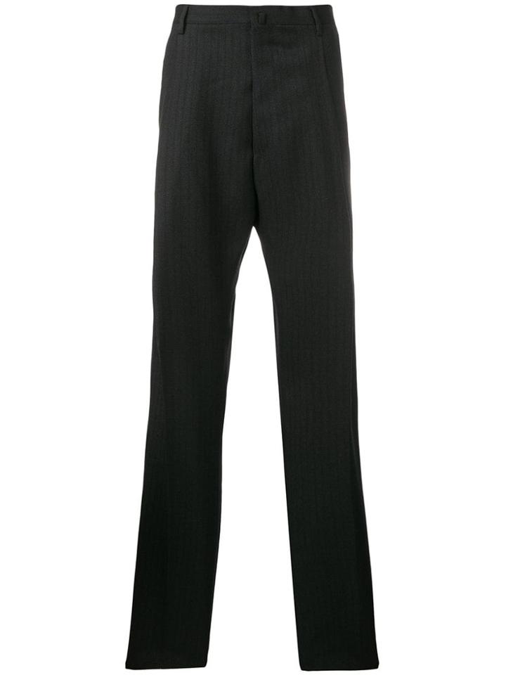 Lanvin Pinstripe Straight Leg Trousers - Black