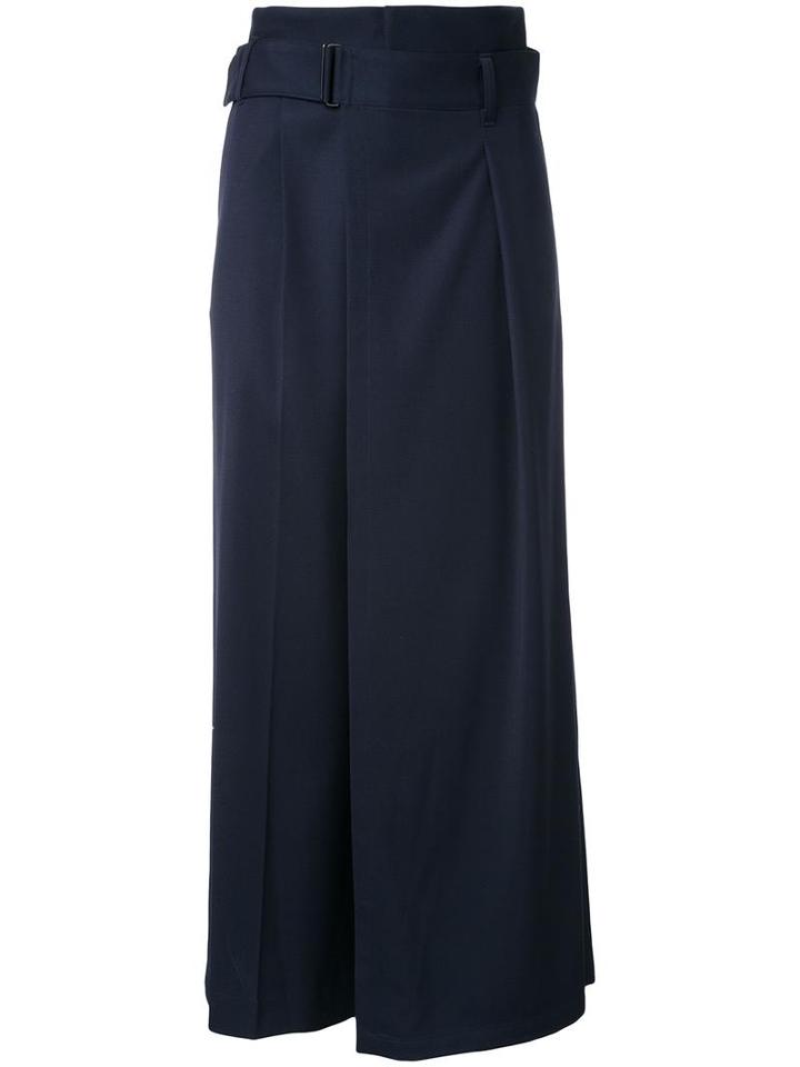 En Route Belted Pleated Palazzo Pants, Women's, Size: 0, Blue, Polyester/wool