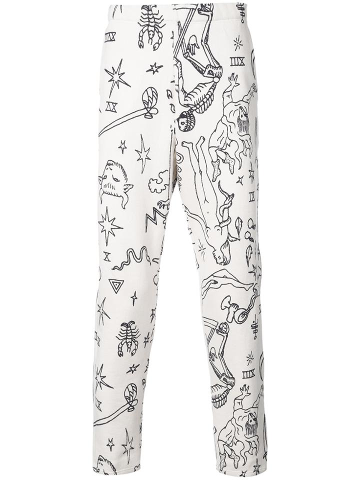 The Elder Statesman Printed Track Pants - White