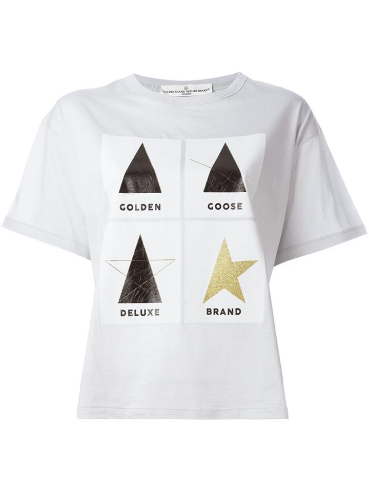 Golden Goose Deluxe Brand Logo Print T-shirt, Women's, Size: Small, Grey, Cotton