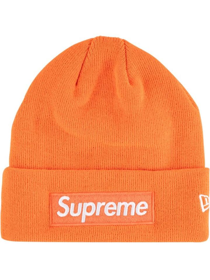 Supreme New Era Box Logo Beanie - Orange
