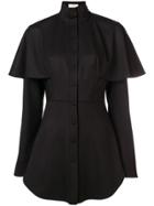 Sara Battaglia Draped Shoulder Shirt - Black