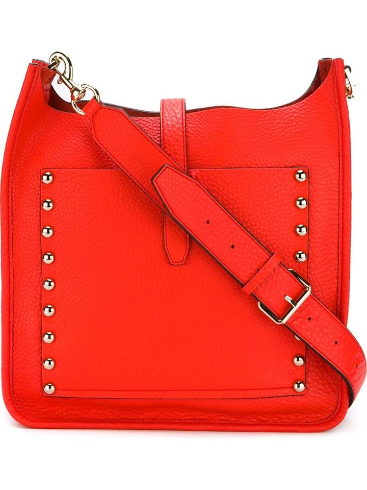 Rebecca Minkoff Studded Messenger Bag, Red, Leather