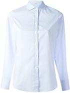 Lardini Classic Button Down Shirt, Women's, Size: 42, Blue, Silk/cotton/spandex/elastane